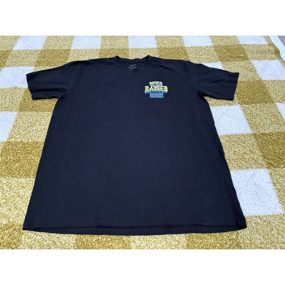 Born X Raised Los Angeles 2022 LVI Champions T-Shirt Mens 2XL Black Streetwear